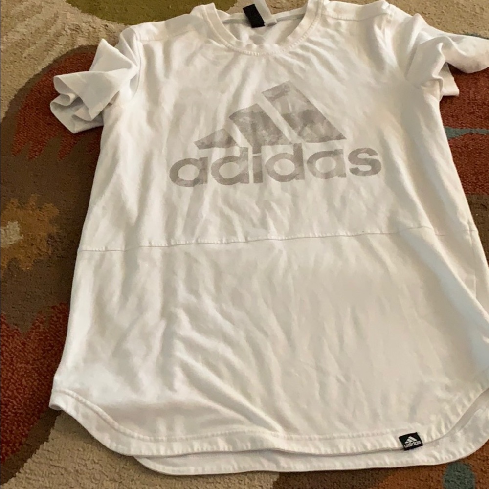 Adidas Men’s White and gray medium shirt